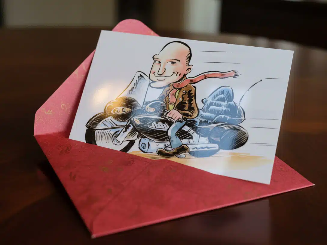 Personalisiertes Poster mit Biker-Karikatur