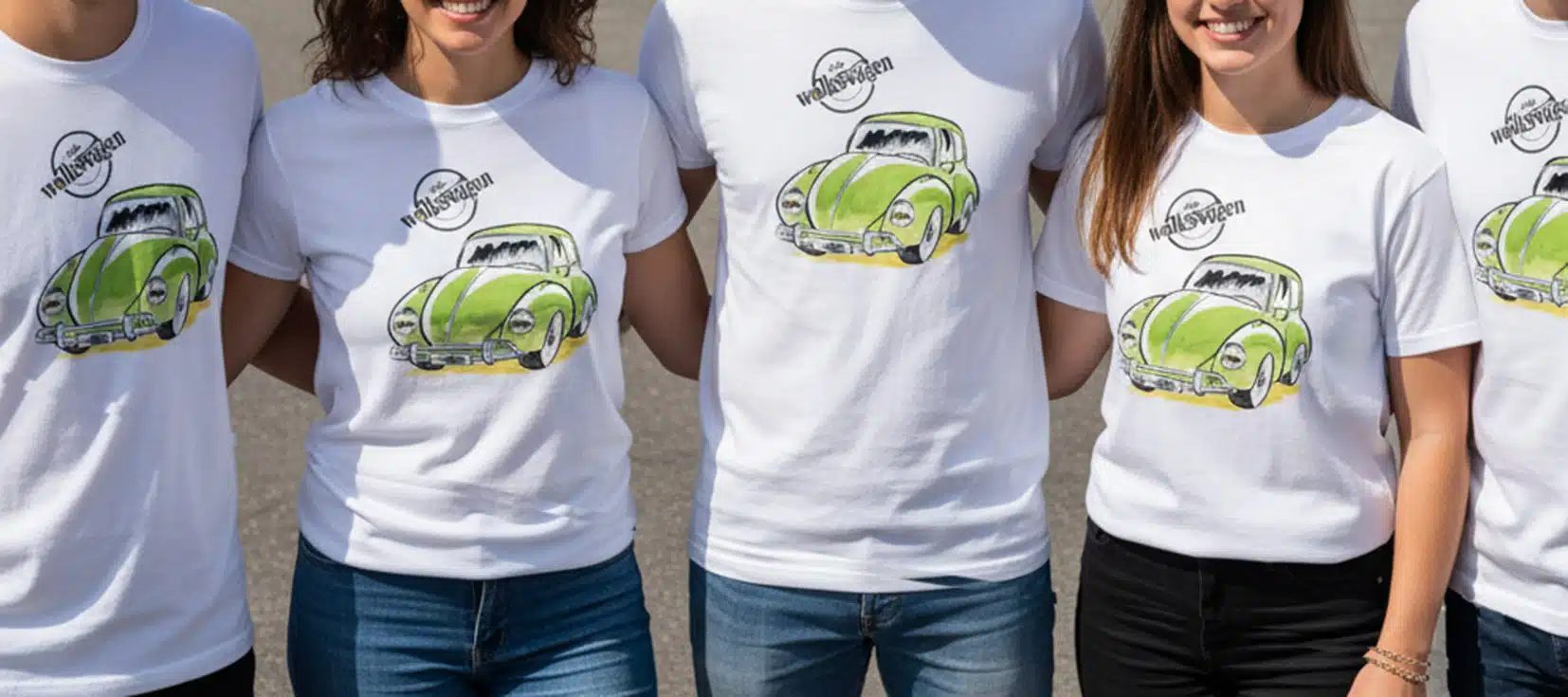 Personalisiertes T-Shirt mit Volkswagen-Karikatur